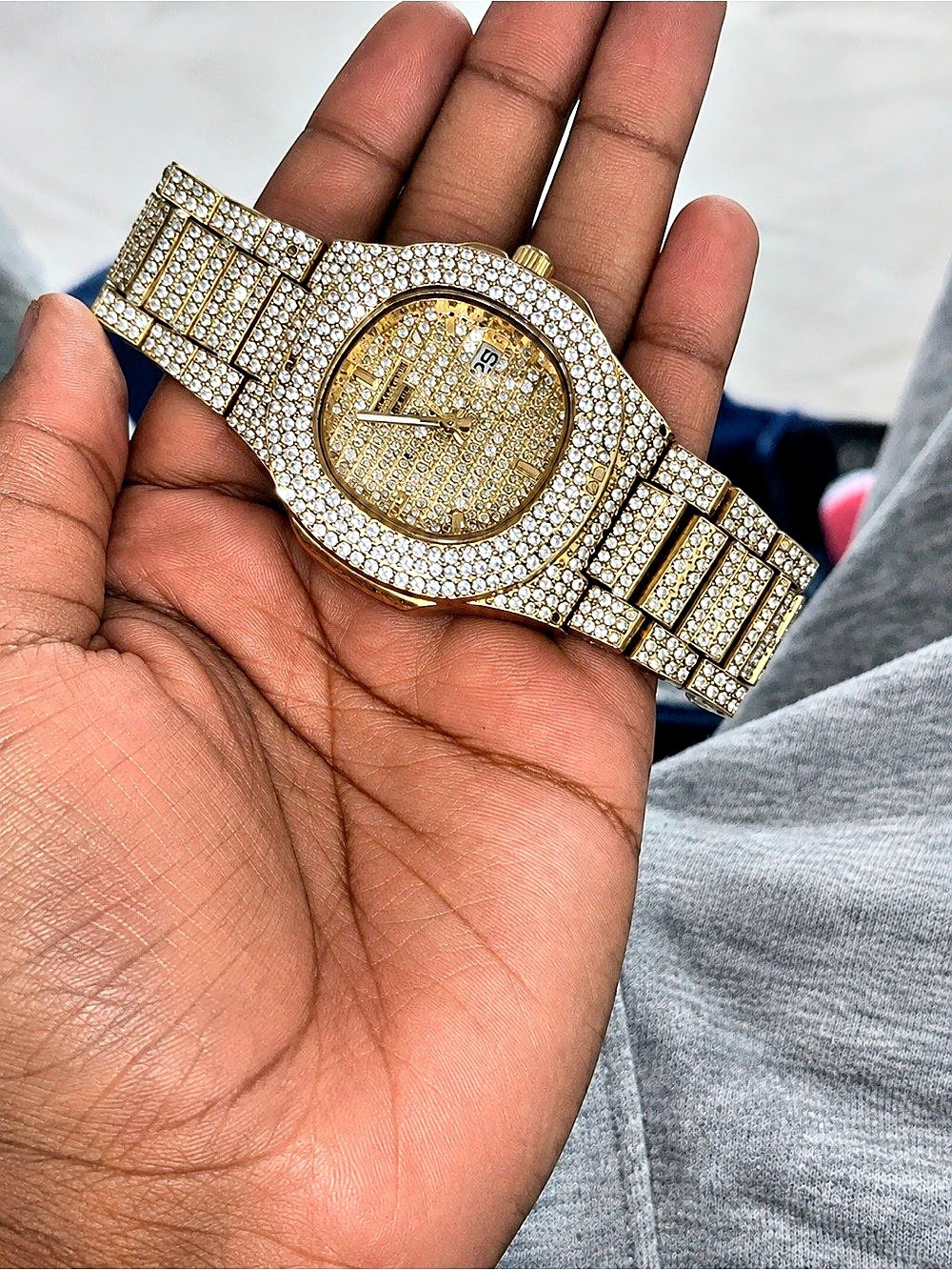 Rhinestone Gold-Tone Watch